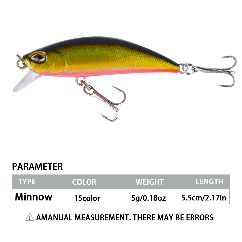 Luya bait fake bait sinking minnow micro-bait 5.5cm5g trembling sinking minnow long-range freshwater cocked mouth bass bait 2