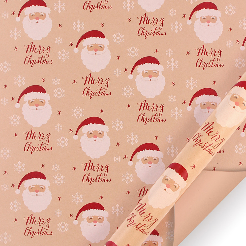 Papel de regalo navideño transfronterizo de Amazon, papel kraft amarillo vintage, papel de regalo para fiestas image 16