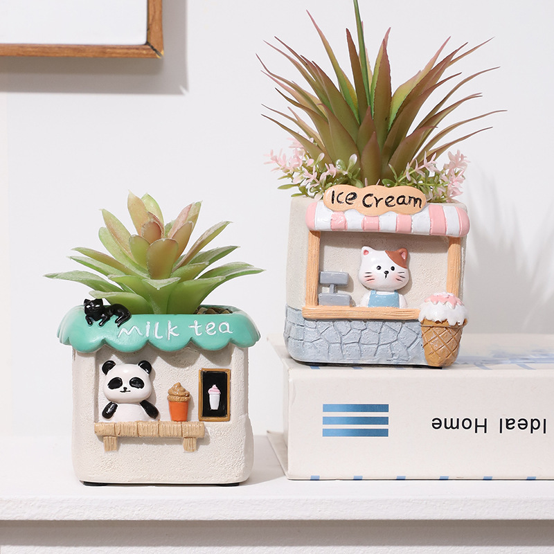 Chậu Cây Resin Chậu cây mọng nước resin trang trí sân vườn, chậu cây mini ban công, tiểu cảnh DIY (RG-27)