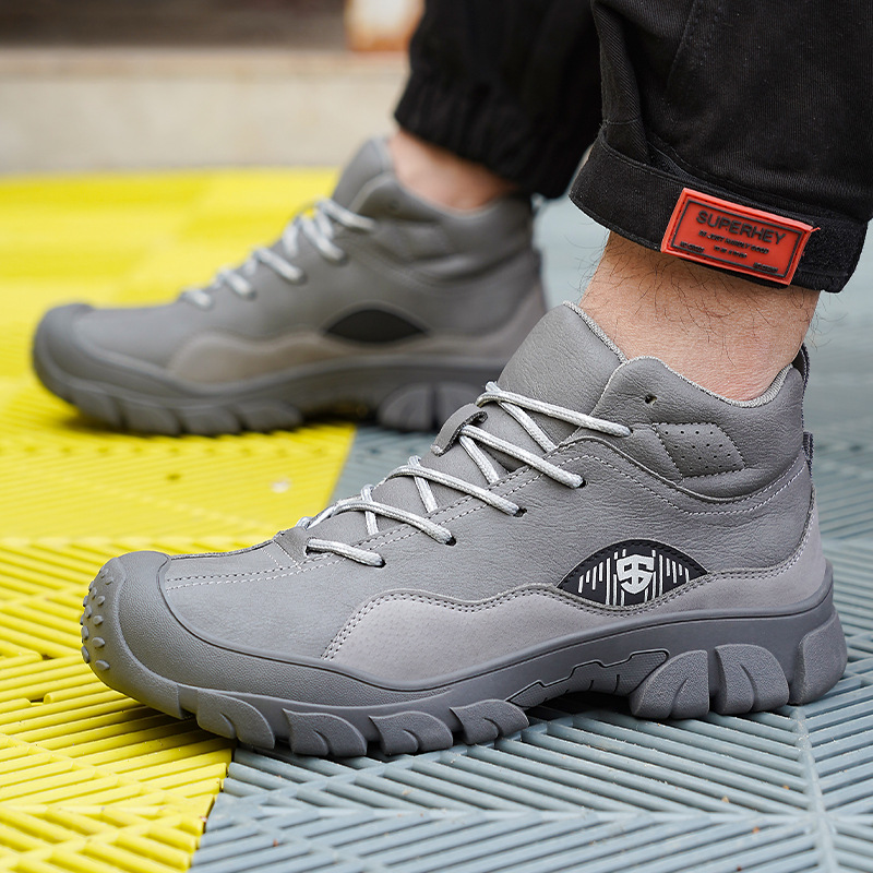 Erkek Özel İş Ayakkabıları Erkek Çelik Burunlu İş Güvenliği Darbeye Dayanıklı Delinmeye Dayanıklı Haşlanmaya Dayanıklı Aşınmaya Dayanıklı Yüksek Üst Güvenlik Koruyucu İş Ayakkabısı_voghion.com