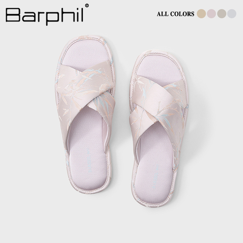 Barphil New Chinese Style Slippers Women's 2025 New Indoor Non-Slip Soft Bottom Breathable Slides for Summer