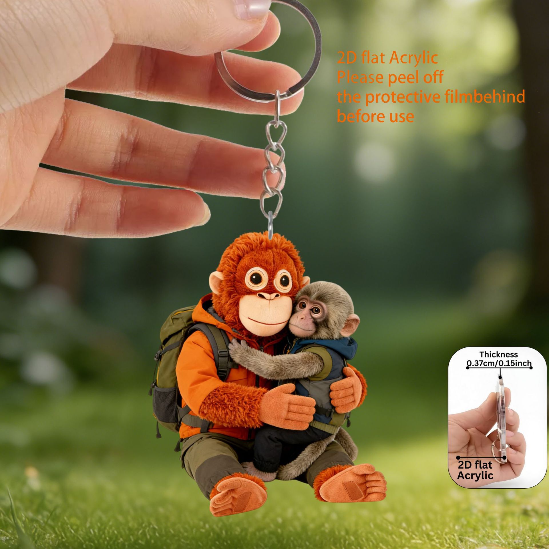 Etiquetado transfronterizo acrílico plano 2D Protect Punch The Monkey Orangutan Doll