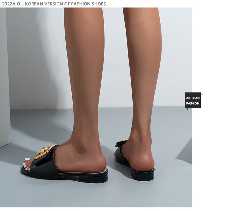 Slides für Mädchen Cross Border Neue Damen-Sandalen mit Metallschnalle und dicken Schuhen_voghion.com