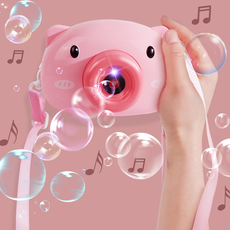 抖音同款全自动泡泡机 儿童电动吹泡泡玩具 卡通泡泡照相机批发|ru
