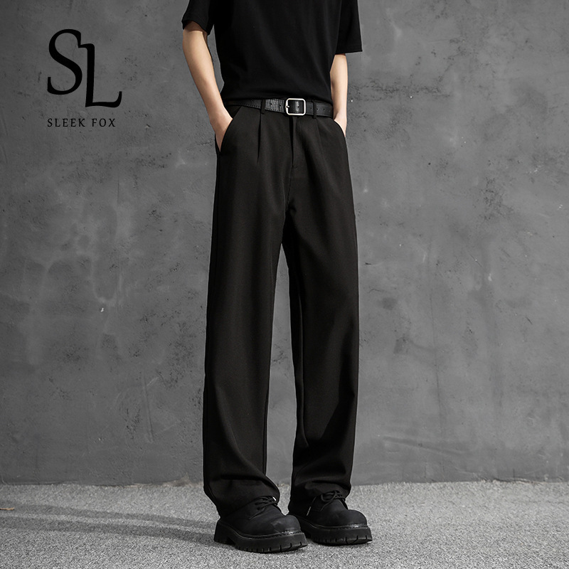 2025 Men's Summer Thin High-Quality Drape Slim Fit Loose Fit Versatile Long Trousers Casual Plus Size Versatile Comfortable Dress Trousers