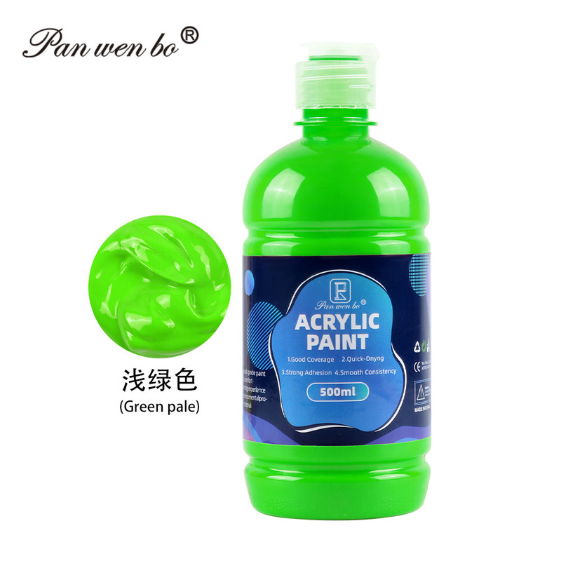 跨境专供丙烯颜料大瓶500ml防水不掉色油画颜料12色按压式批发|undefined