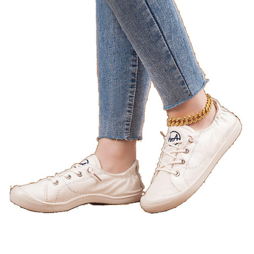 Large size women's shoes, small white shoes, women's new spring and summer thin breathable shoes, casual all-matching skate shoes, canvas shoes, women
