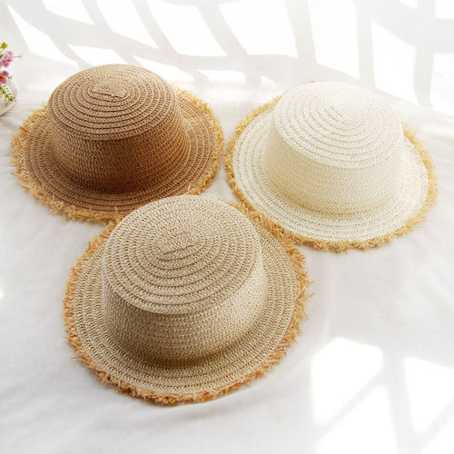 Women's Summer Straw Hat, Knitted Korean Style Vacation Beach Outdoor Photography Sand Hat, Sun Protection Korean Style Sun Hat