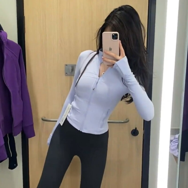 Lulu Original Brand Define Short Stand-Collar Jacket, New Spring and Autumn Style, Yoga Running Women's Slim Fit Stretchy Jacket