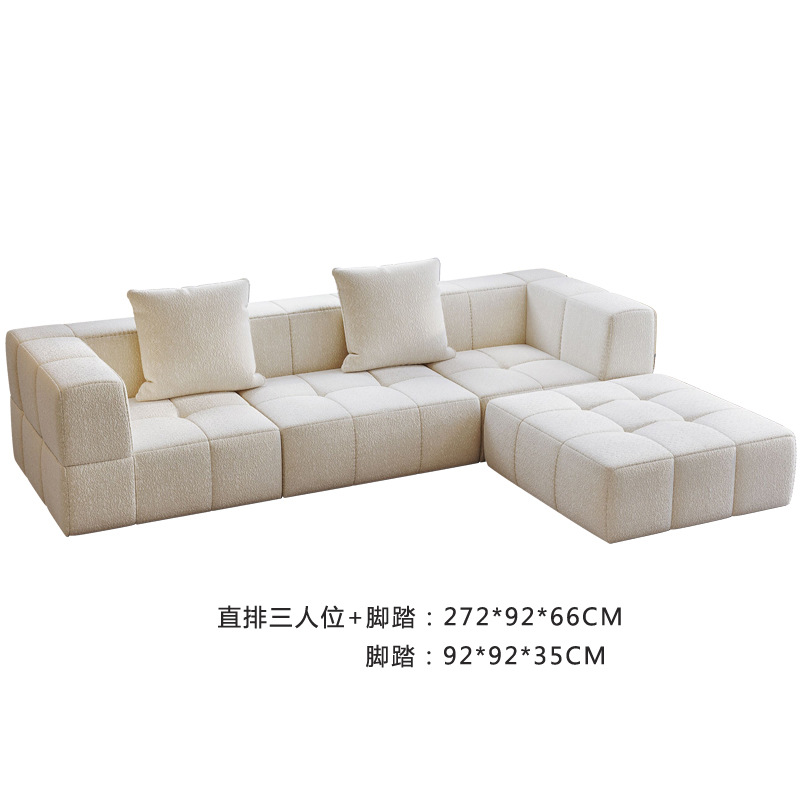 Transfronterizo diseñado para sofá de compresión minimalista combinado esponja sin esqueleto bolsa de vacío enrollada sala de estar viento crema image 10