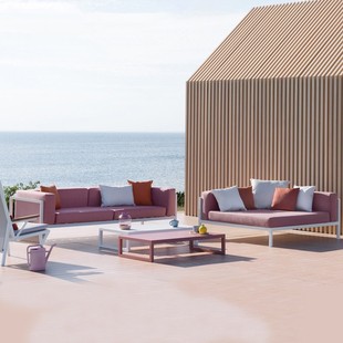 Nordic Outdoor Sofa Coffee Table Combination Courtyard Homestay Garden Living Room Outdoor Balcony Terrace Aluminum Alloy Furniture