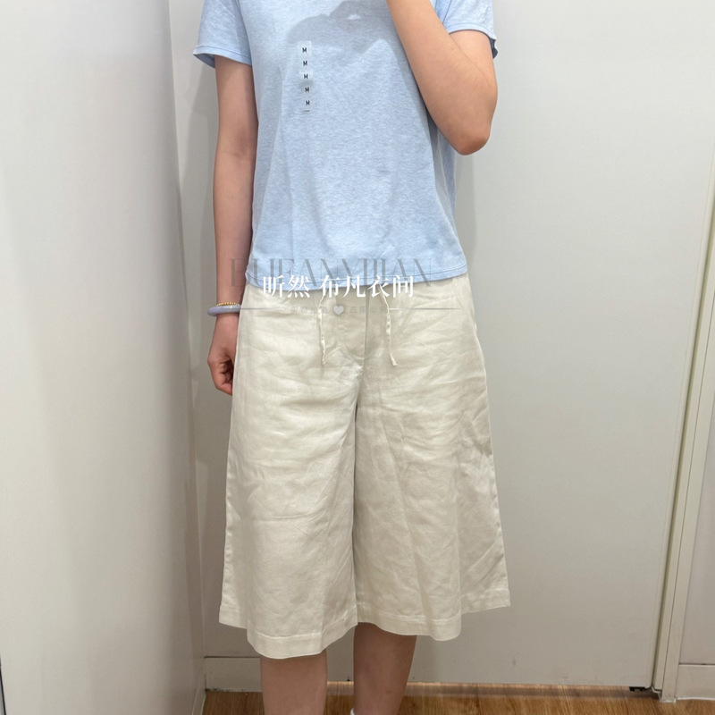Outdoor summer women's breathable cotton-linen blend shorts, sports casual cropped pants, loose straight skirt-pants 484127 Outdoor summer women's breathable cotton-linen blend shorts, sports casual cropped pants, loose straight skirt-pants 484127