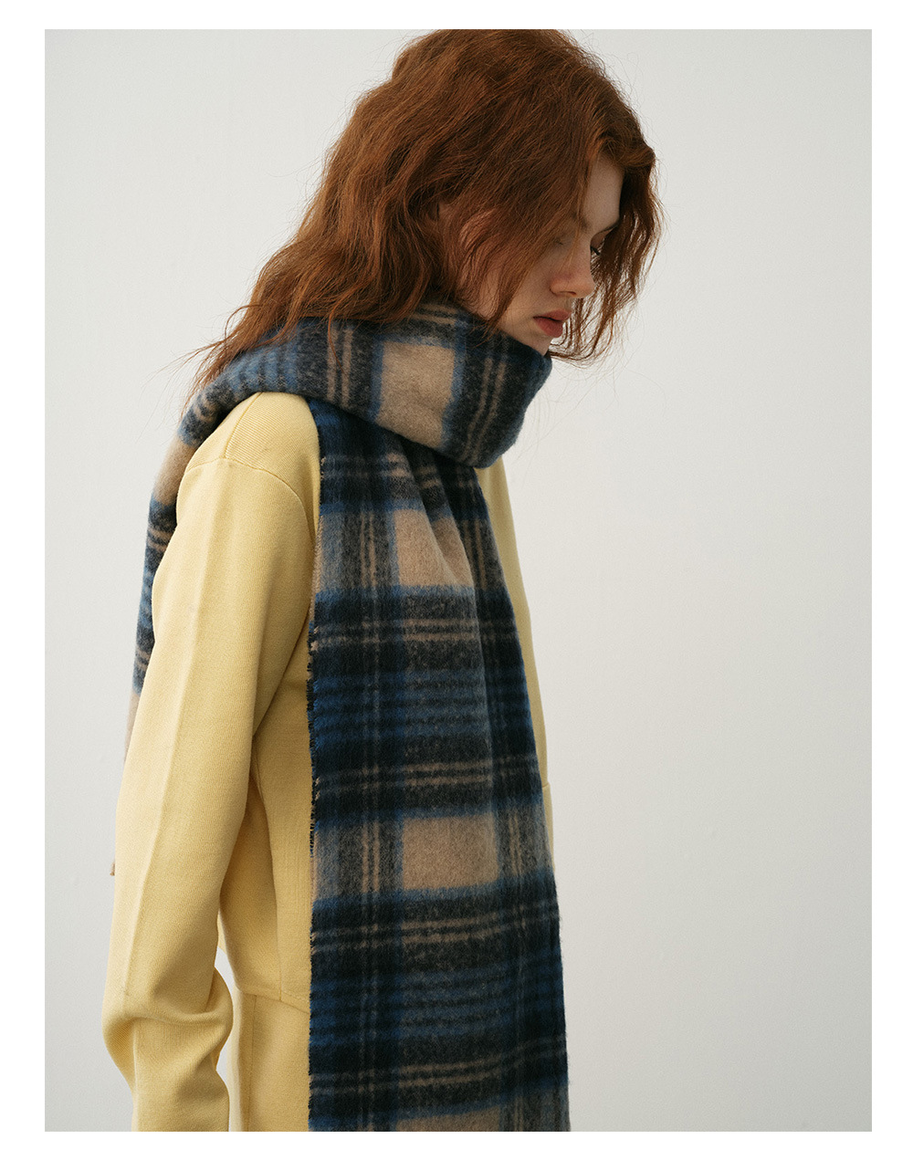 Kaschmirschal Kariert Im Retrodesign Für Damen Winterweiches Tuch_voghion.com