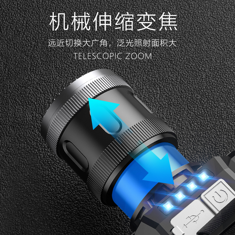 Nueva luz LED recargable iluminación de largo alcance al aire libre trabajo acampando pescar por la noche cabeza inducción luz