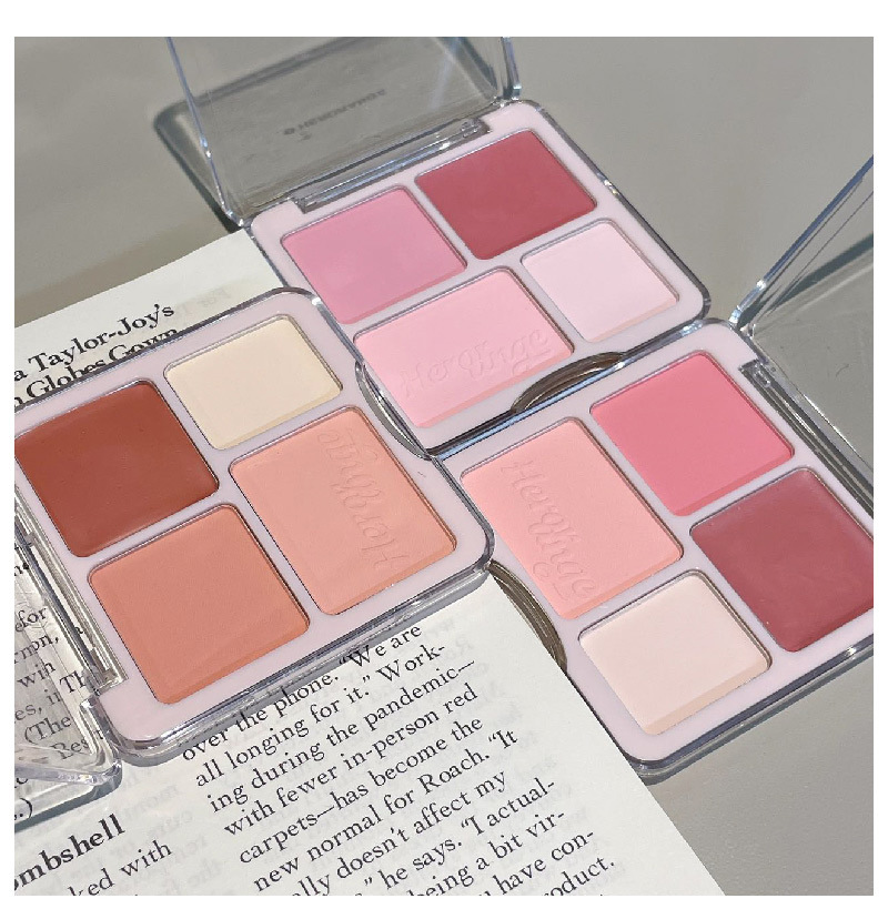 HERORANGE~ Heart-to-Heart Love Blush High Disc Natural Nude Makeup Face Brightening and Swelling Color Contouring All-in-one Disc undefined