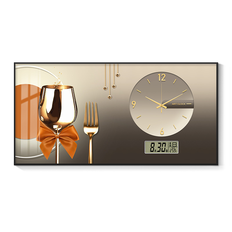 Cuadro decorativo con reloj y calendario perpetuo para cubrir cajas de electricidad, ideal para decoración de lujo en bodegas o salas de estar.