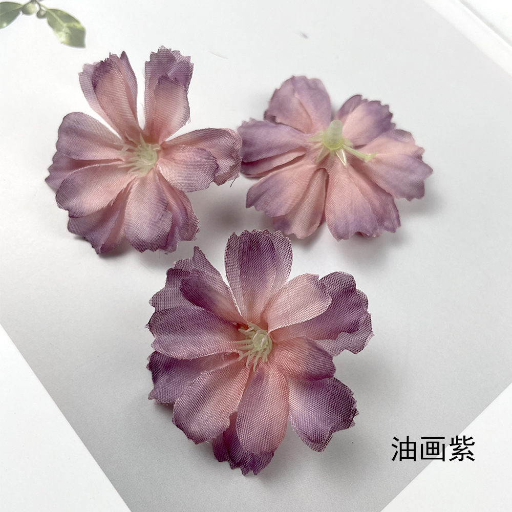 Simulación pequeña margarita flor di flor de ciruela falsa flor hecha a mano tocado accesorios de material de vestido paquete de paraguas decoración pequeña
