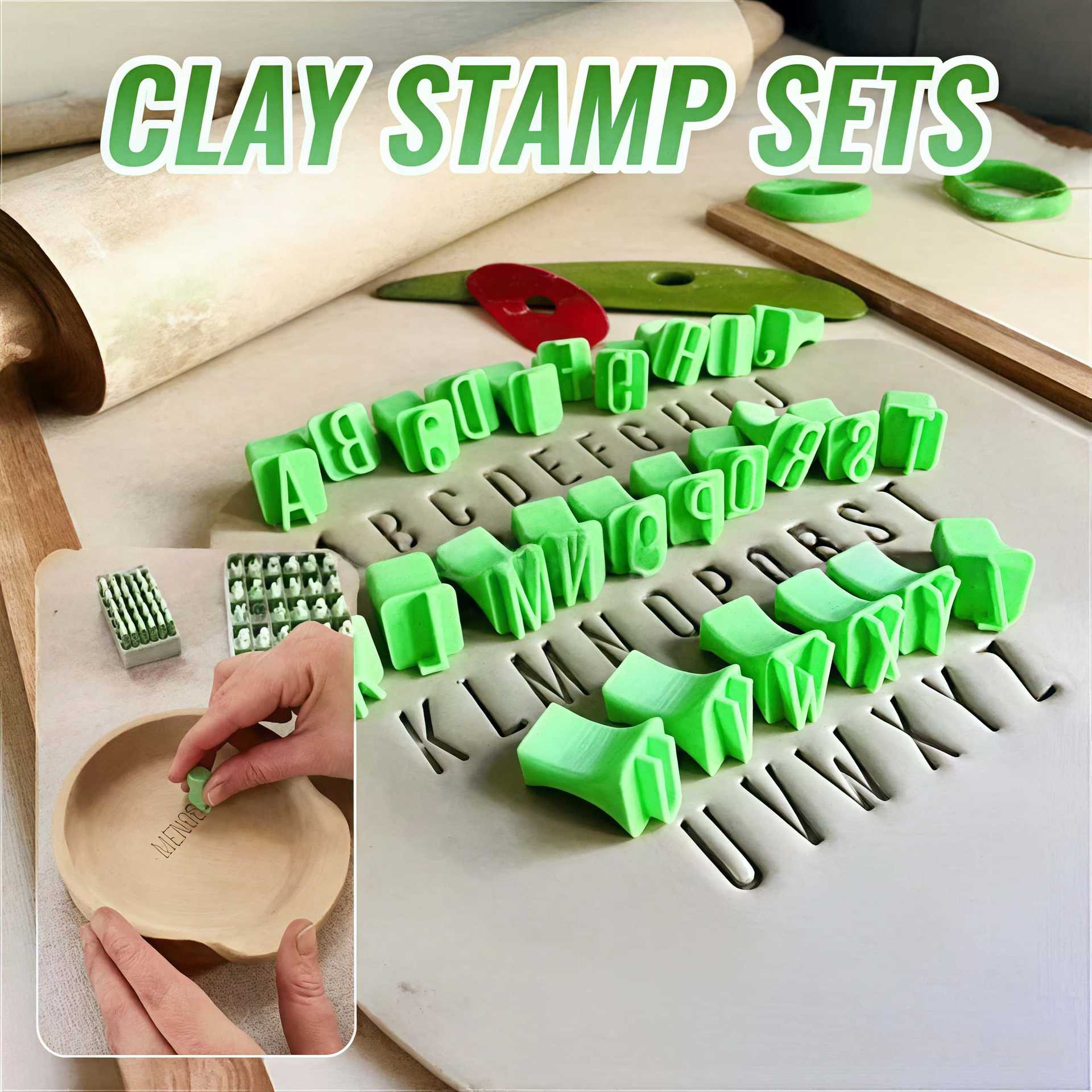 Cross-Border New Product Alphabet Clay Seal Lowercase and Uppercase Letter Clay Stamp Set Uppercase Letters