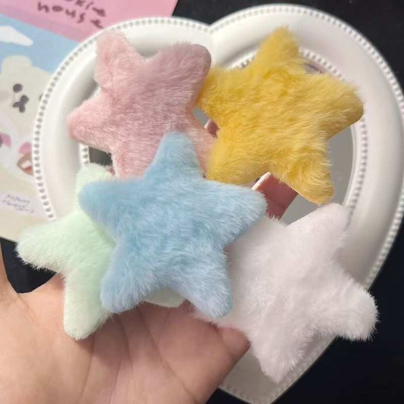 秋冬のかわいい星のヘアピンの女性の子供の砕毛のbbクリップのサイドの前髪のぬいぐるみのカモの口の頭飾り|undefined