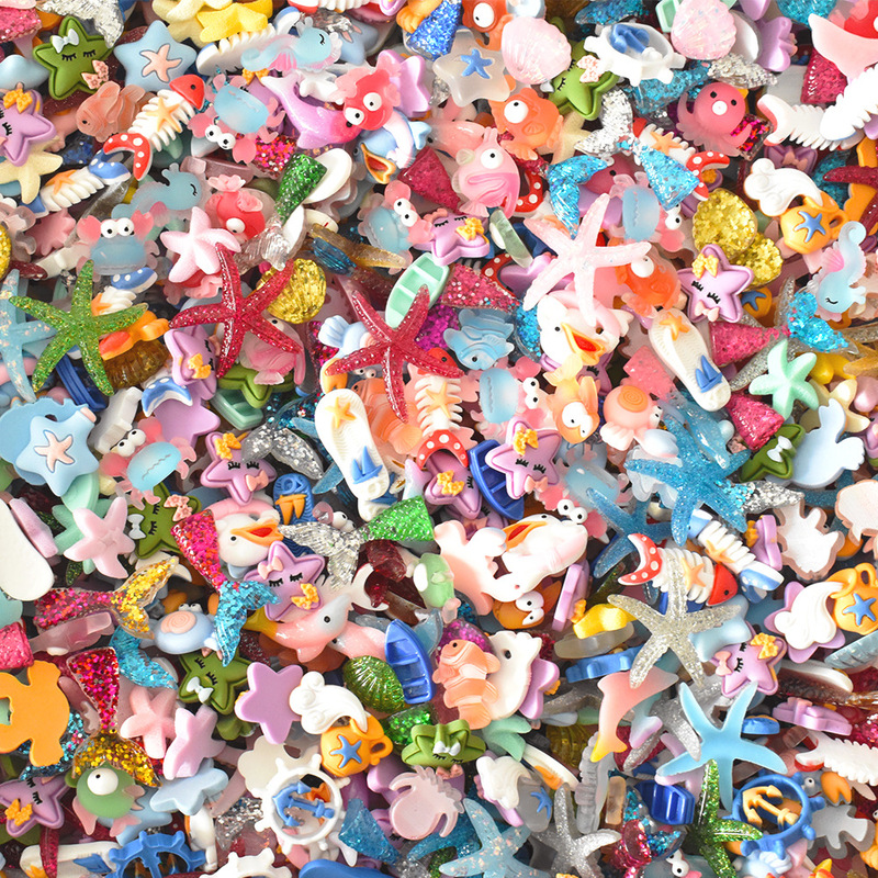 Ocean series diy slime accessories lucky bag Crystal mud material wishing bottle filler mobile phone beauty material