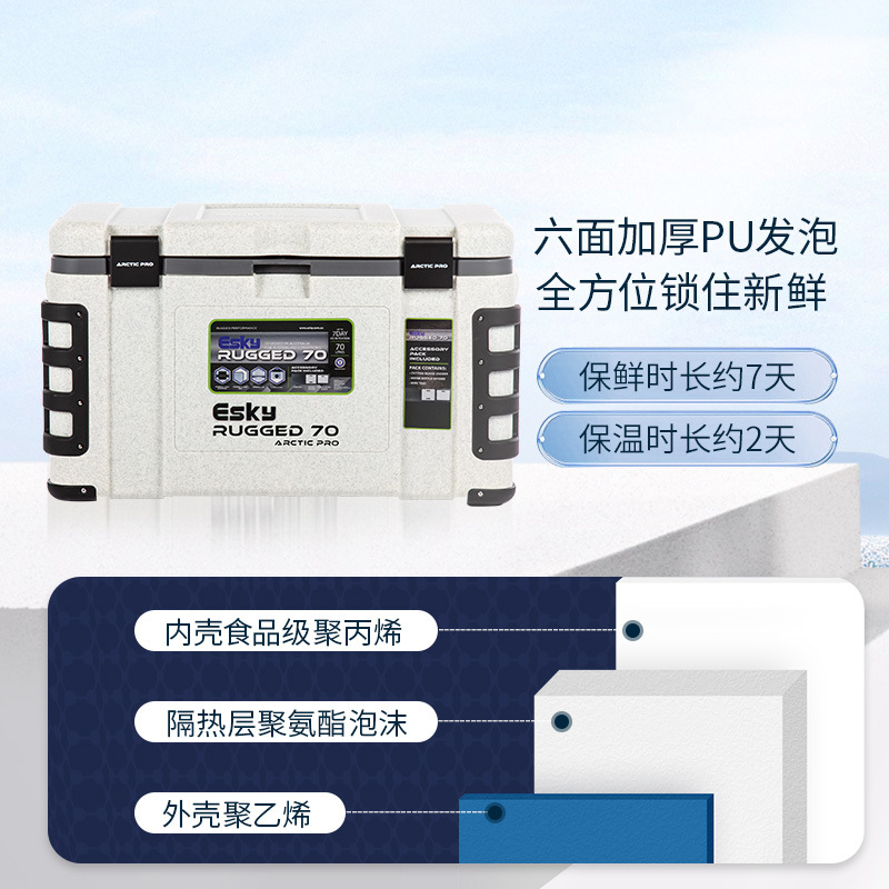 Incubadora de hielo congelador nube Cal 70l viaje coche cubo de hielo pesca grande portátil cubo de hielo caja al por mayor