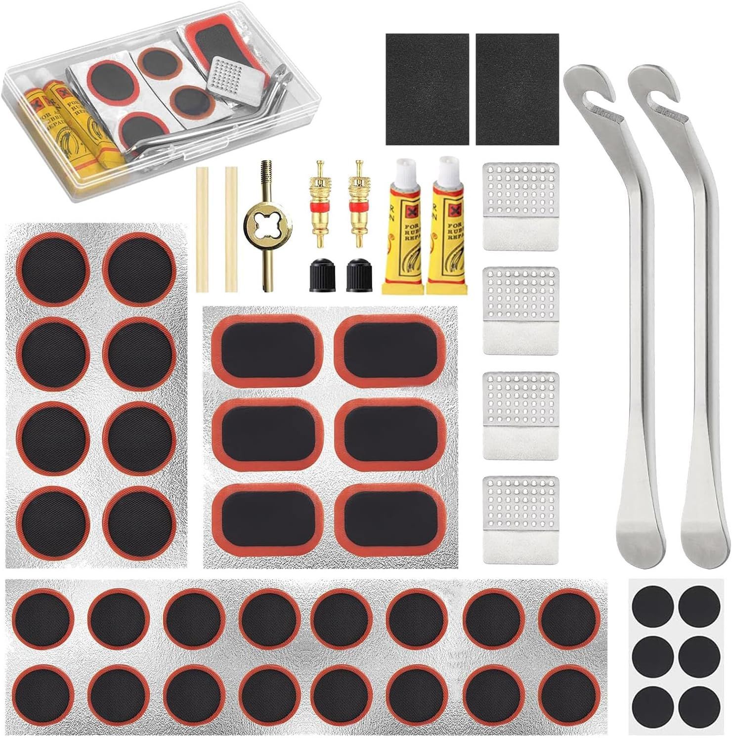 Combinación de reparación de neumáticos de ciclismo pegamento frío herramienta de reparación de neumáticos de bicicleta kit de reparación de explosión caja de reparación de goma