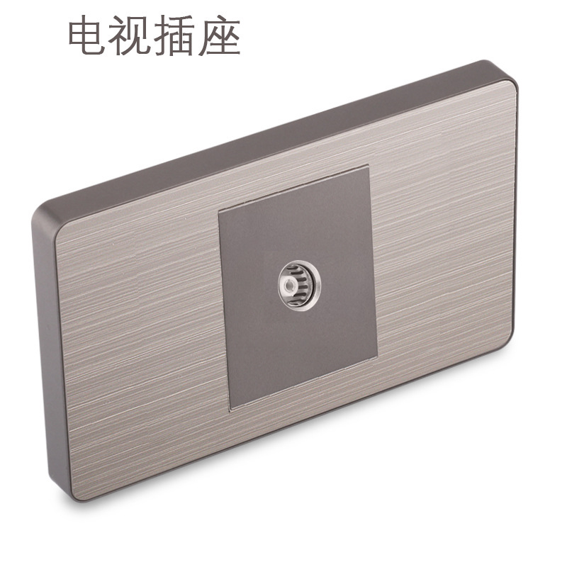 15A panel de metal de acero inoxidable gris dibujado tres agujeros Taiwan fabricado en Estados Unidos enchufe de pared conmutador suministro directo