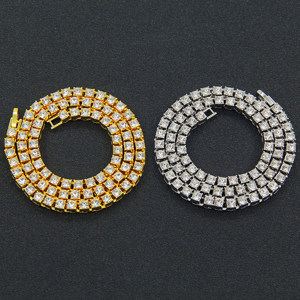 Single-row Diamonds One-row Diamond Necklace Full Of Diamonds Tennis Chain display picture 4