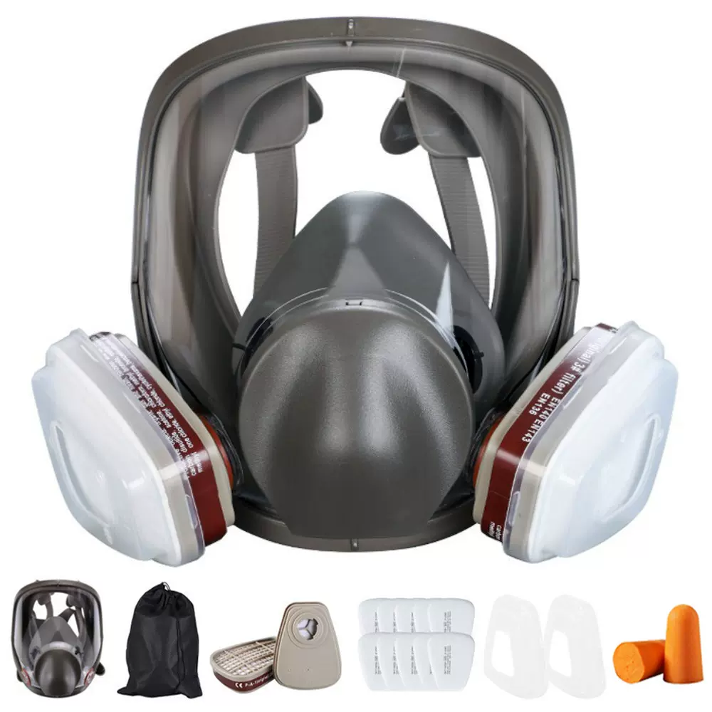 防毒面具喷漆农药化工气体装修粉尘消防6800同款防毒面罩跨境代发