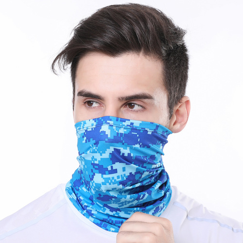 Amazon cycling ice silk mask outdoor sun protection versatile magic headscarf for men and women sports multi-functional neck scarf