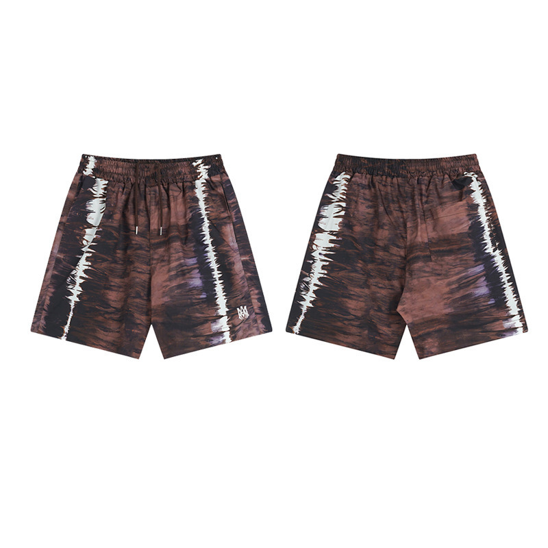 2024 Spring/Summer American Trendy Brand Amiri Tie-Dye Letter Print Unisex Casual Shorts Wholesale