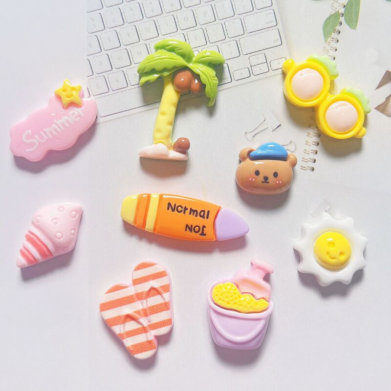 Summer Conch Slippers, Resin DIY Accessories, Phone Case Charms, Clog Shoe Patches, Hair Clips, Hair Accessory Materials