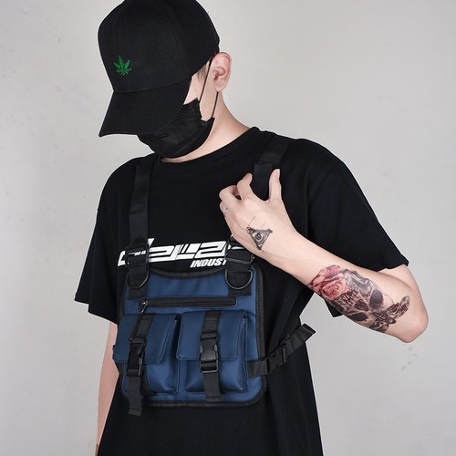 Wholesale new tactical chest bag for men, fashionable and simple vest bag, street vest bag, trendy functional workwear backpack