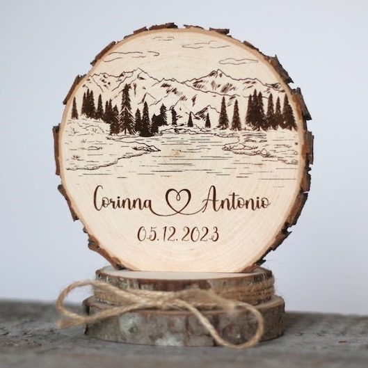 Amazon Hot Sale Personalized Love Tree Nombre Decoración de mesa Decoración de pastel de boda Personalizada