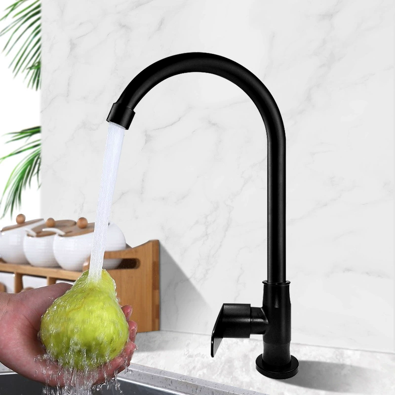 Кран холодной воды с одним рычагом Stainless Steel 304, нержавеющая сталь, без свинца, с водоприёмником, 4 конфигурации
