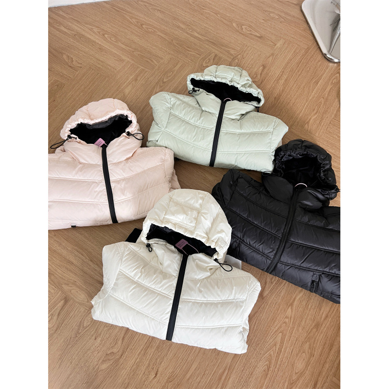 2025 Winter Favorite down Rib Contrast Color Hooded down Jacket for Women