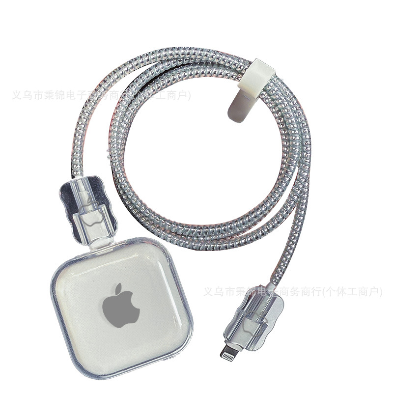 Funda protectora para cable de datos, compatible con el cargador Apple 13/15 y la funda protectora antiplegable para cable de datos de teléfono móvil.