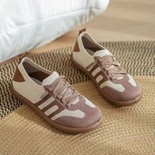 德训鞋春夏新款潮流时尚复古运动百搭轻便舒适休闲防滑透气女鞋