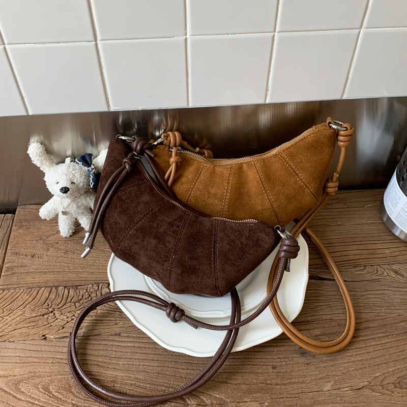 Autumn/Winter Suede Retro Matte Underarm Bag For Women 2025 New Hobo Bag Versatile Crossbody Dumpling Bag