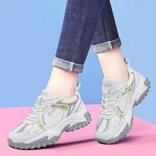 邻家天使休闲运动鞋2025夏季新款透气网面老爹鞋女ins真皮女鞋子