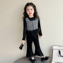 女童春装套装2026新款富家千金小洋装儿童小公主三件套春秋款衣服