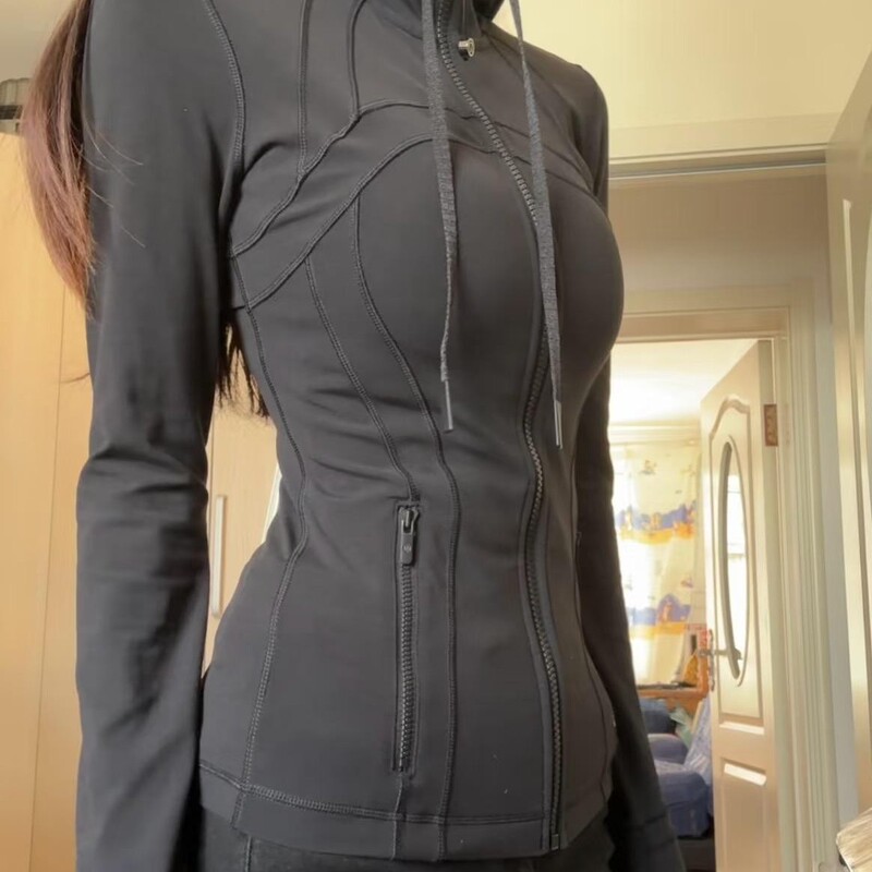 Lulu Original Define Yoga Wear Hooded Jacket Top Breathable Sports Fitness Wear Spring and Autumn Style for Women Lulu Original Define Yoga Wear Hooded Jacket Top Breathable Sports Fitness Wear Spring and Autumn Style for Women