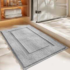 Light luxury minimalist bathroom water-absorbing mat, high-end solid color thickened velour anti-slip rug, door mat, foot mat
