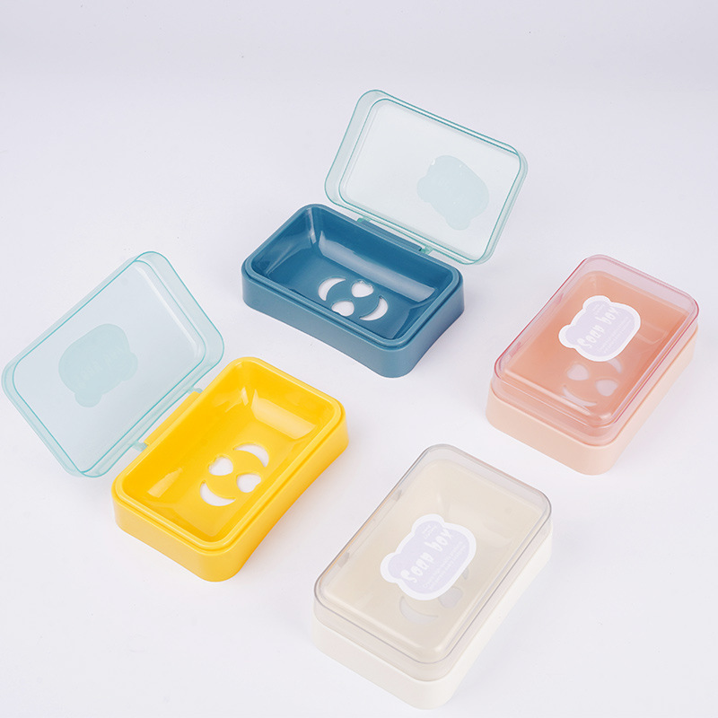 家庭用石鹸箱かわいい新しい排水石鹸箱蓋付き石鹸箱浴室収納ラックプラスチック石鹸箱|undefined