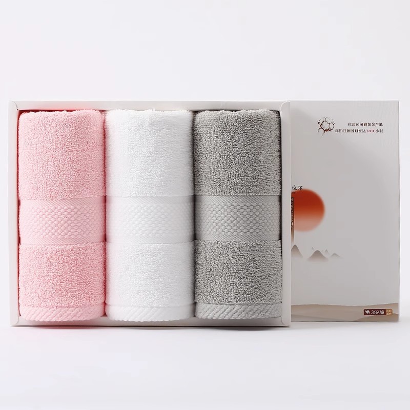 Jieliya Toalla de algodón puro tres Cajas de Regalo boda reunión actividades boda espalda mano regalo GRUPO DE LA EMPRESA Toalla de compra