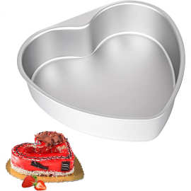 8英寸铝制心形蛋糕模具，适用于婚礼派对家庭及其他场合的蛋糕