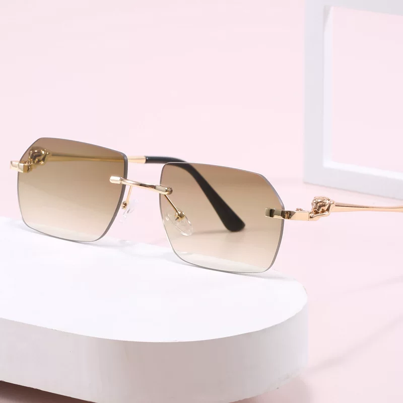 2024 New Frameless 8053 Men's Sunglasses Outdoor Driving Polygonal Sunglasses Wholesale Sunglasses