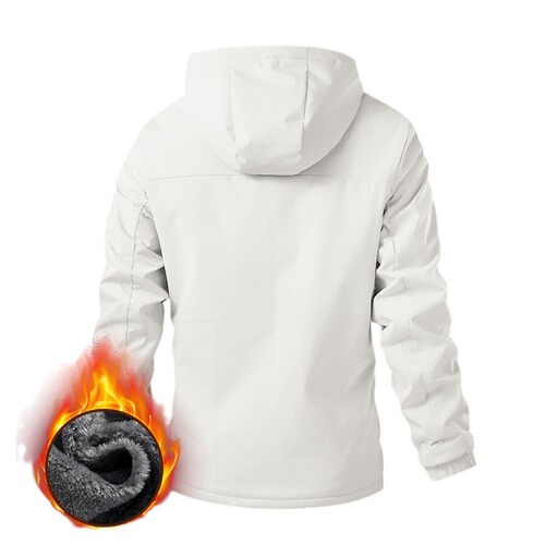 Winter and Autumn Hooded Cotton Coat for Cold Protection, Insulated and Thick Trendy Casual Cotton Jacket Outerwear, Fleece-Lined Windproof Jacket for Men