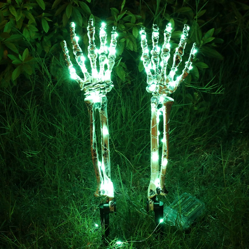 Halloween Skull Decoration Set (SOURCE FACTORY) — Luminous Skull & Hands, 3-piece Ornamental Prop