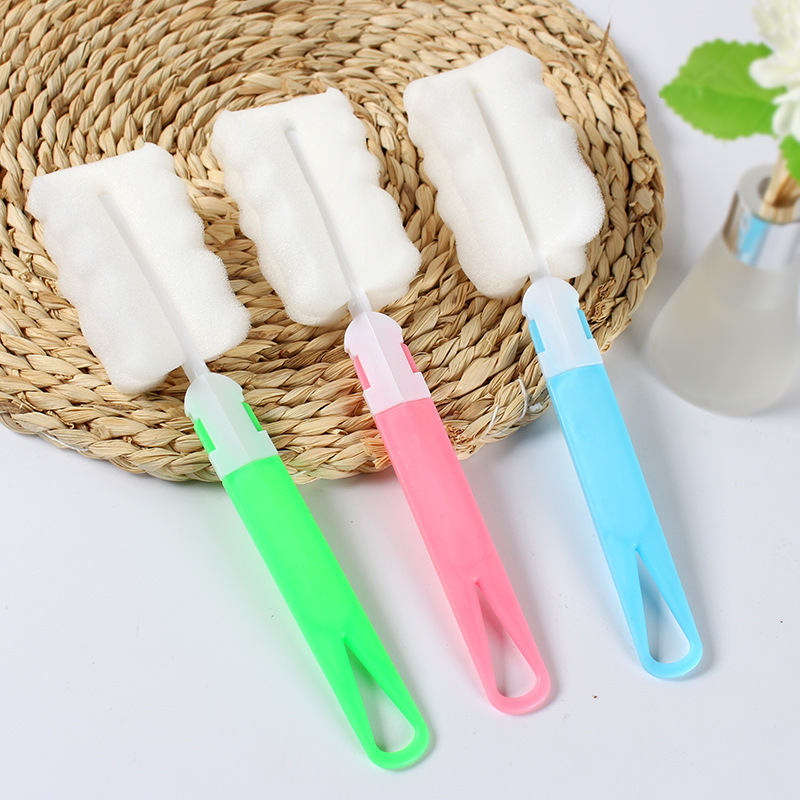 Household long handle cup brush set washing cup artifact washing bottle sponge cleaning no dead angle glass cup cleaning brush